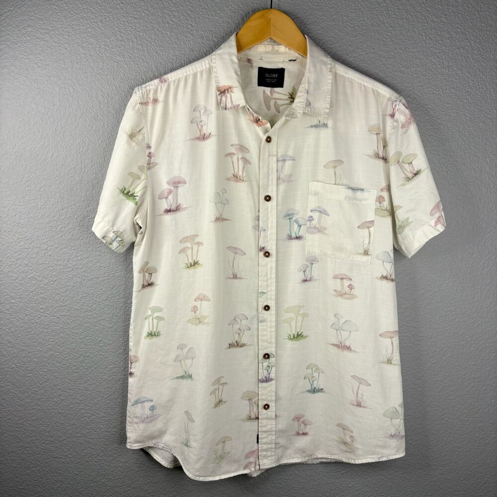 Globe Button Up Mushroom Shirt